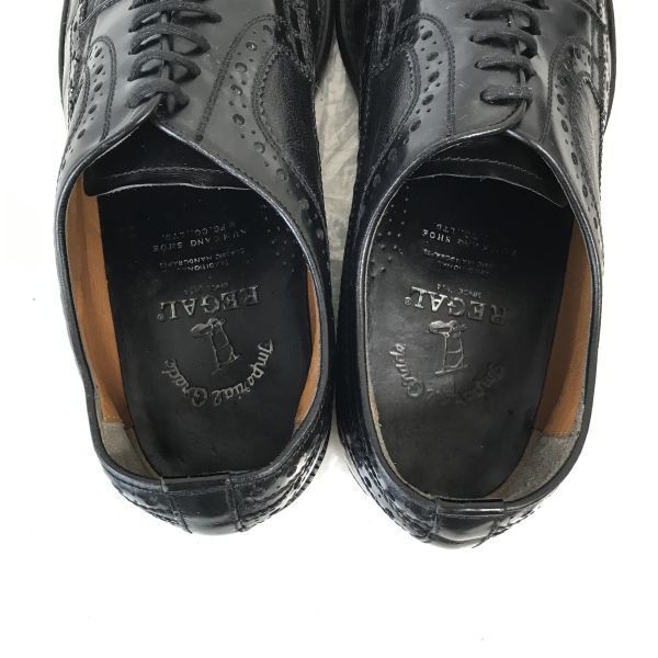 REGAL Imperial Goodyear Leather Wingtip Shoes 26.5E Black Business Shoes(USED)