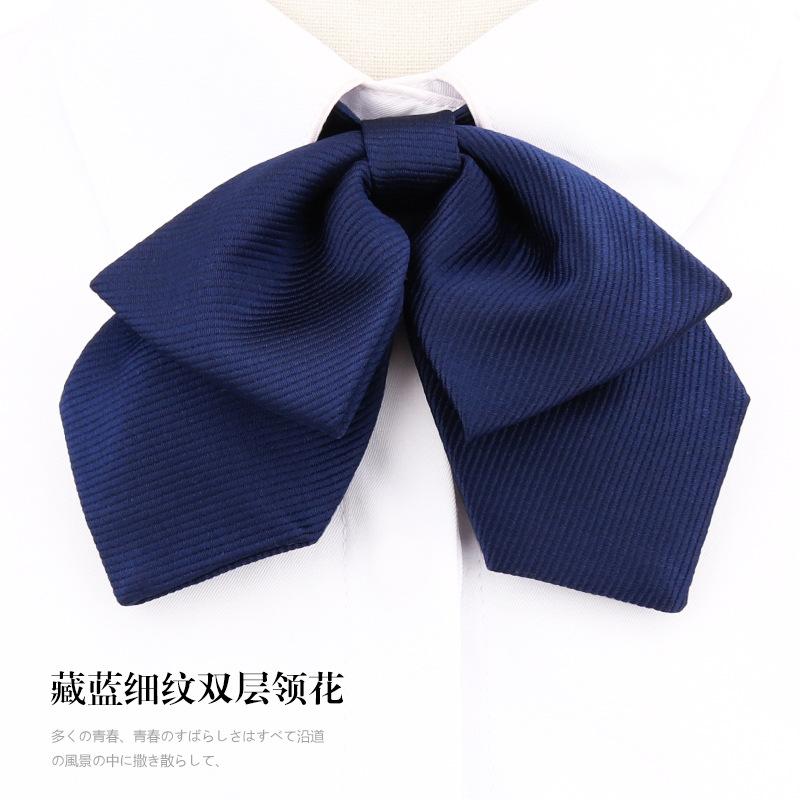 Japanese And Korean Version Of Female Collar Flower Double-Layer College Wind Ribbon Free Jk Bow Bow Graduation Photo Tie Sailor Suit