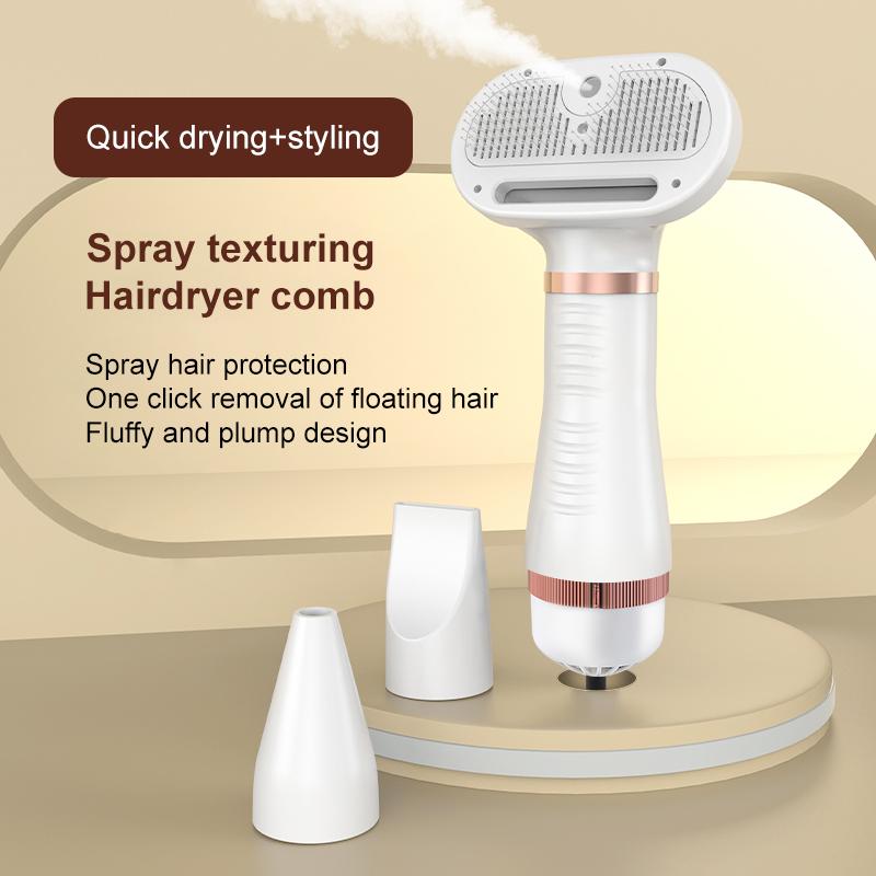 Pet Grooming Dryer 6 in 1 Dog Cat Hair Removal Comb Massage Spray Brush 300W Hot Air Comb Pet Hair Dryer 3-speed Adjustable