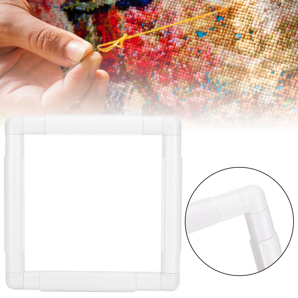 Square Shape Embroidery Frame DIY Hoop Cross Stitch Craft Tool Handhold Rectangle Sewing Supplies8