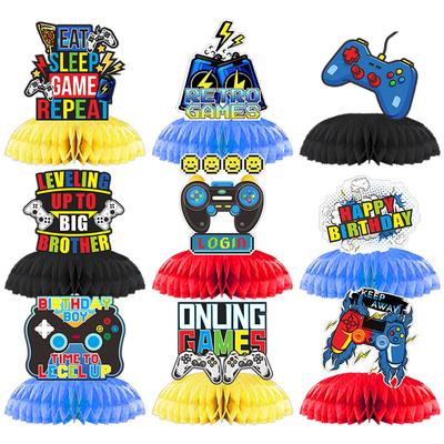 Game Birthday Party Themed Tabletop Arrangement Honeycomb Ball Ornament Gamepad Game Ornament