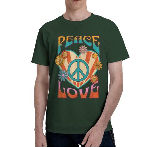 Peace Love Peace Sign 60s 70s Hippie Style Tshirt Unisex Clothing Cotton Casual Daily Four Seasons Tees Shirts For Unisex