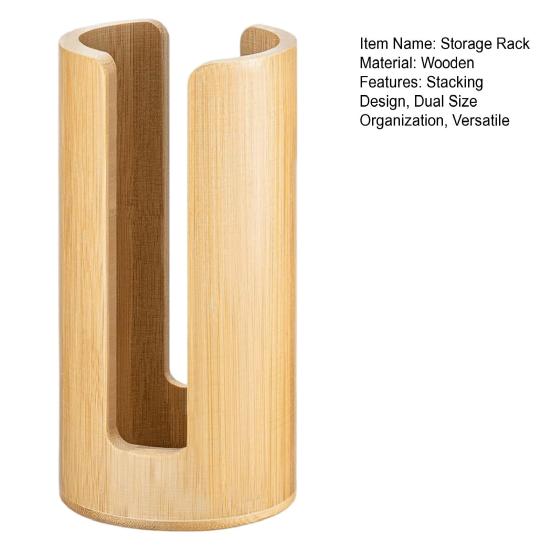 Wooden Lid Organizer Regular Wide Mouth Canning Lids Stackable Storage Box Countertop Clutter