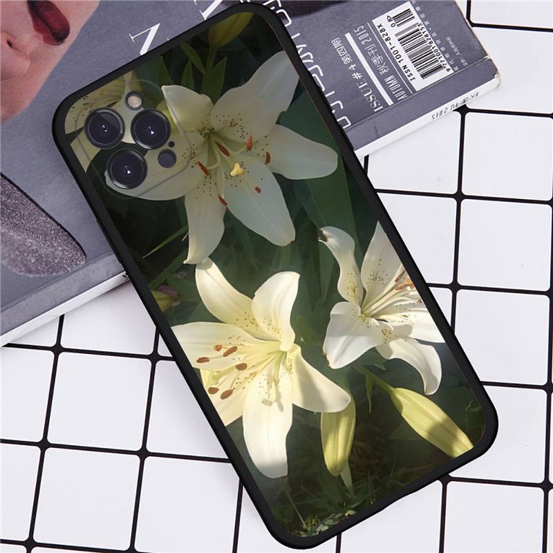 Lily Flowers Phone Case For iPhone 14 11 12 13 Mini Pro Max 8 7 6 6S Plus X SE 2020 XR XS Funda Case