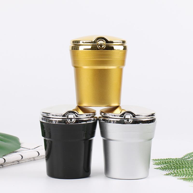 Universal Car Ashtray With Led Lights With Cover Creative Personality Covered Car Inside The Car Multi-Function Car Supplies