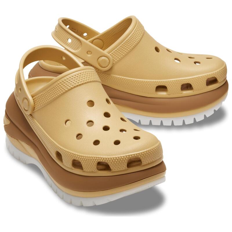 Crocs Mega Crush Matte Clog Comfortable and Versatile Hole Shoes for Men and Women Wheat