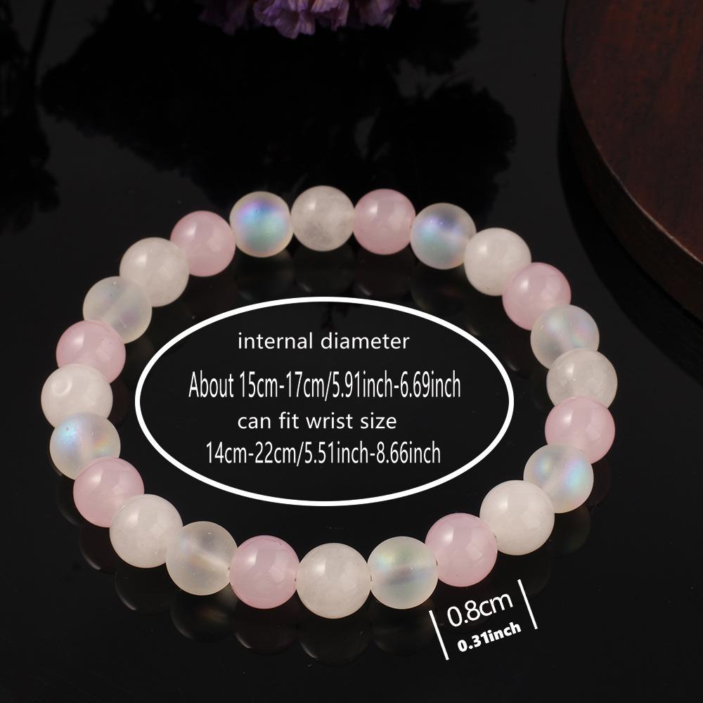 Festive Gifts Rose Quartz Labradorite Beaded Bracelet Soft Shiny Fashion Jewelry For Women Daily Wear Gift