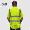 Men Reflective Clothes O-Neck Short Sleeve High Visibility T-Shirt with Mesh Panels Industrial Workwear
