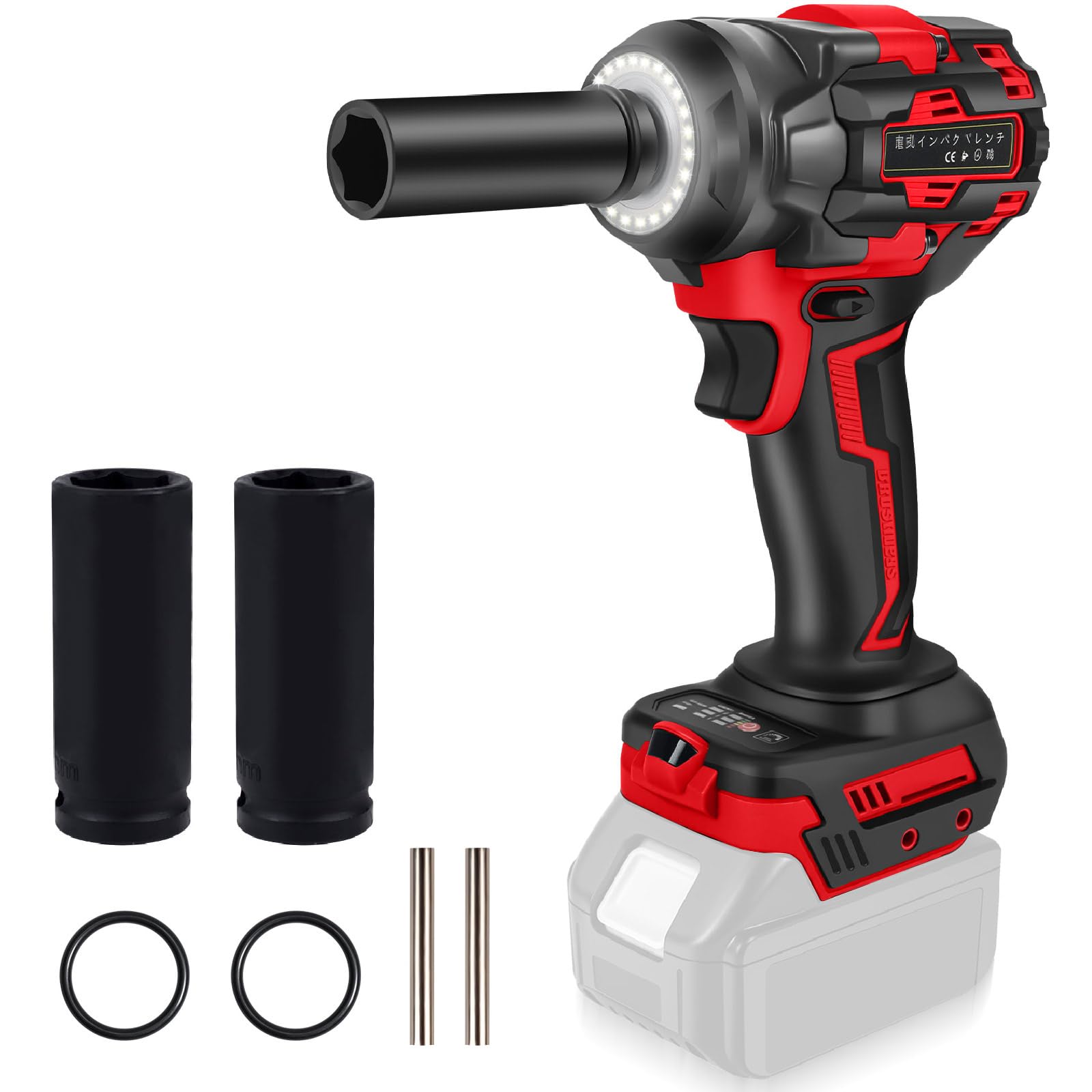 

Совместимый с Makita Электрический ударный гайковерт с переменным мощным крутящим моментом 550 Нм, бесщеточный, светодиодный, 2 аккумуляторных электрических для автомобильных шин, гаек и болтов