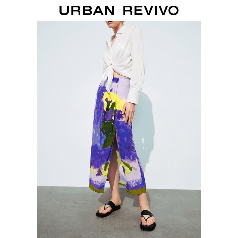 UR Women s 2024 Summer Dopamine Print Slit Mini Skirt XS