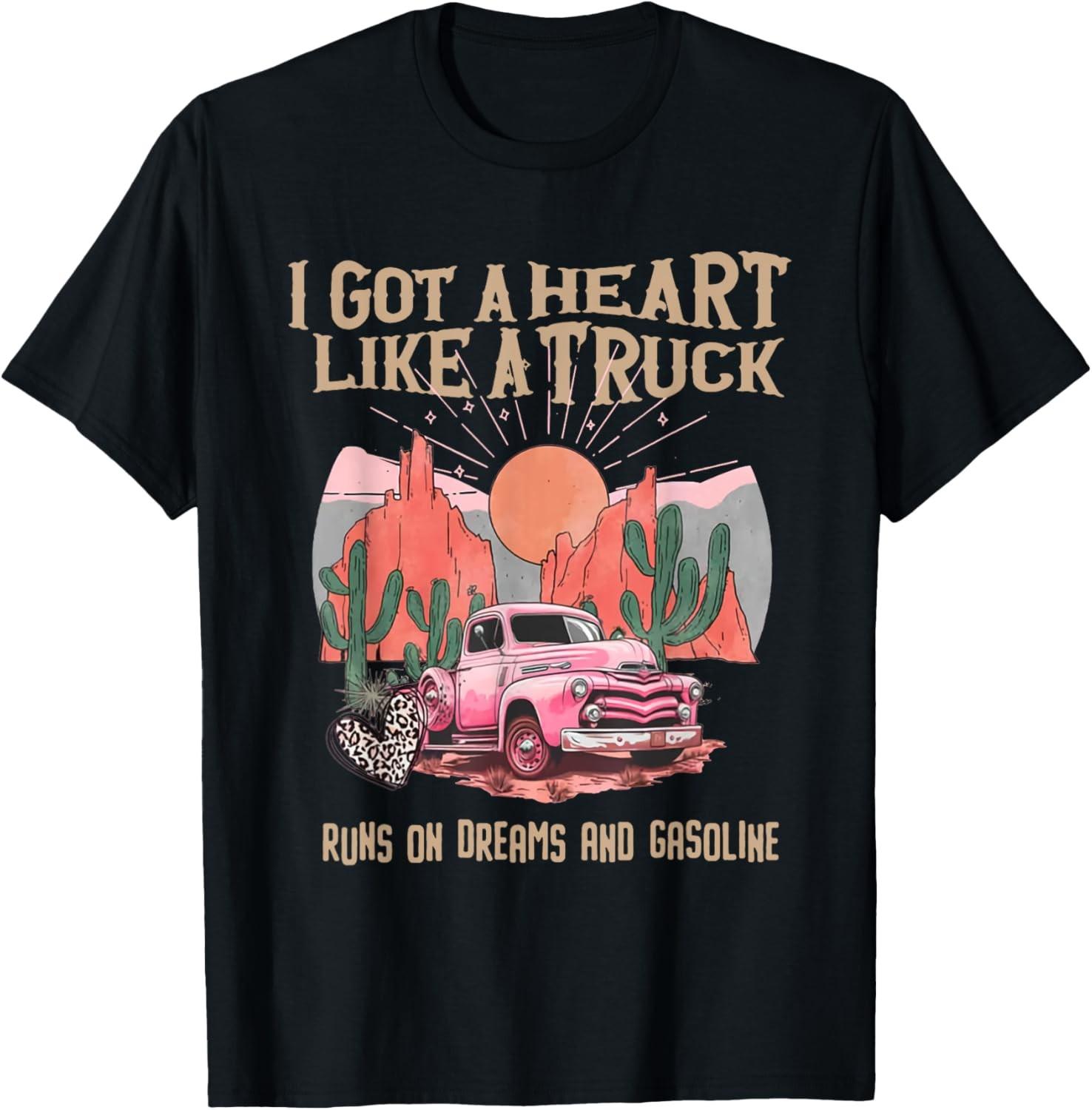 I Got A Heart Like A Truck Western Country Music Cowboy T-Shirt S разноцветный