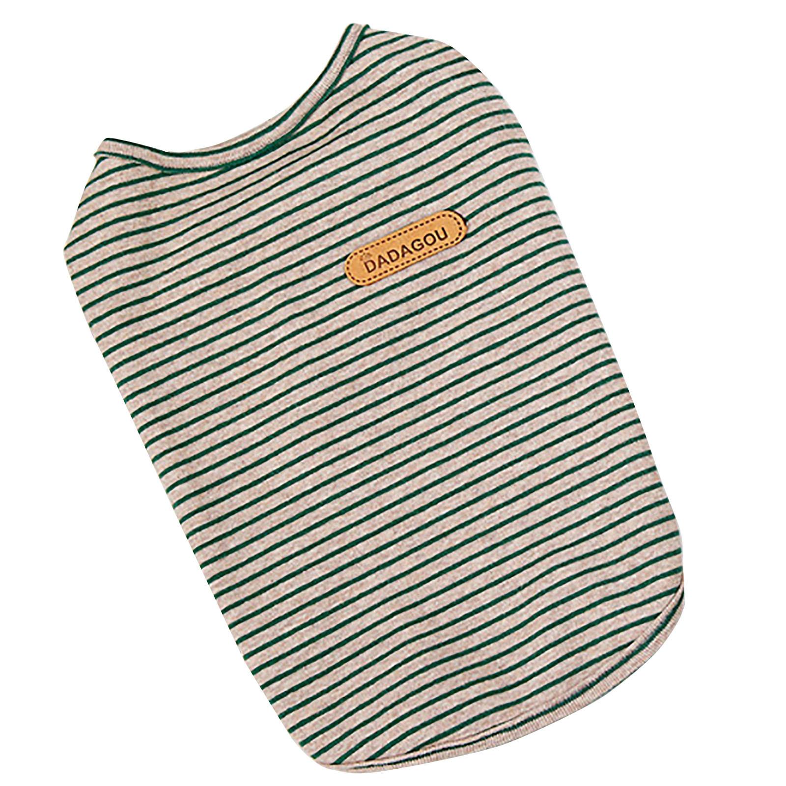 

New Fashion And Dog Striped Vest Casual Cute Pet Clothes зелений