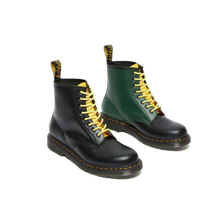 Dr. Martens 1460 Leather Glossy Color Block Short Boots Unisex Boots Black Green 27287001