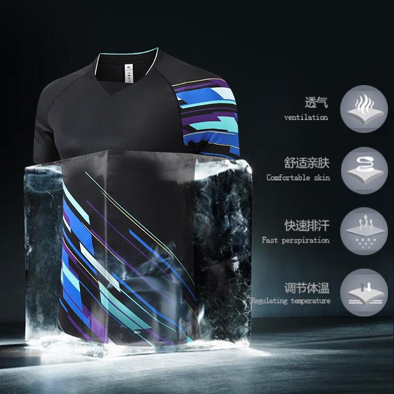 Quick Dry Short Sleeve Sports Shirts Badminton Table Tennis Training Match Unisex Adult Youth