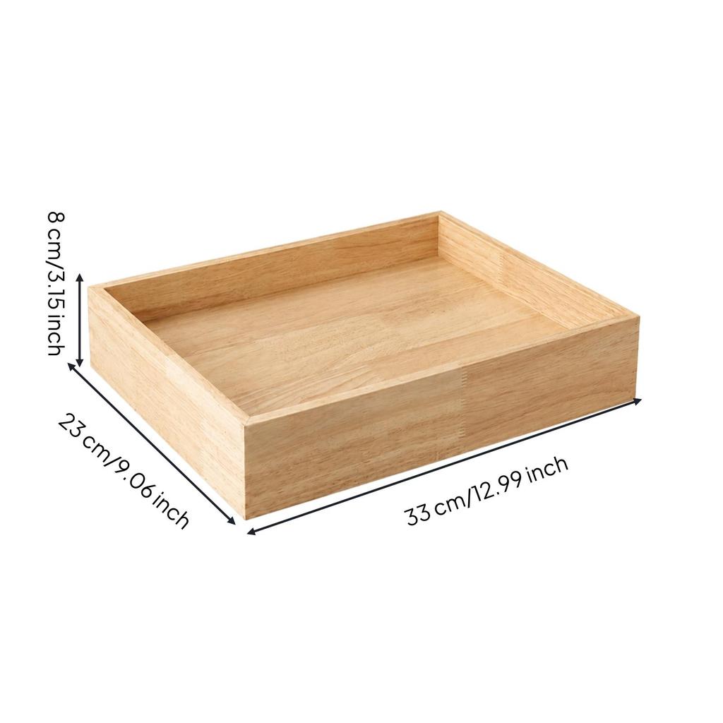 Wooden Food Display Box with Open Top Compact Rectangular Sturdy Countertop