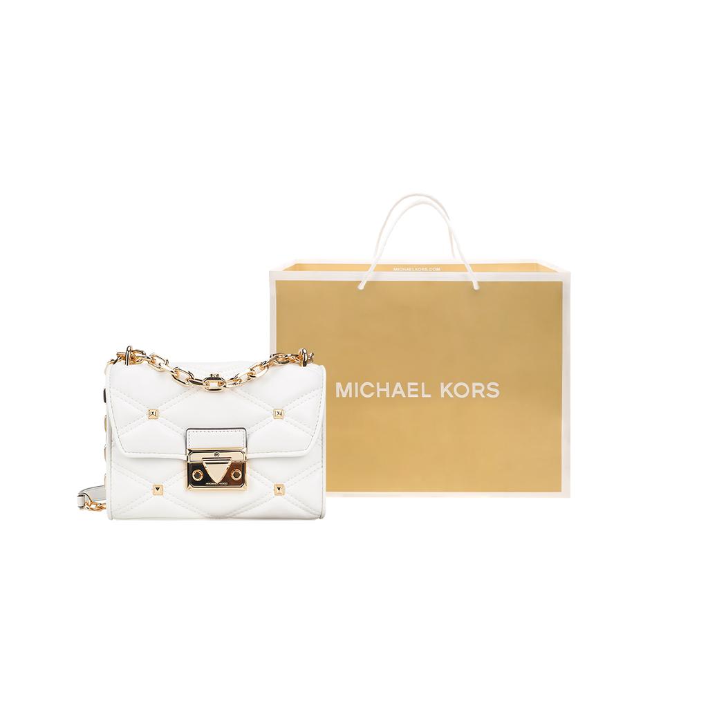 New MICHAEL KORS Artificial Leather Small Square Bag, Shoulder Bag, Crossbody Bag Women's White 35S2GNRC1I-OPTICWHITE