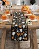 Halloween Pumpkin Candy Black Cat Linen Table Runners Wedding Decoration Farmhouse Dining Table Runners Halloween Decor