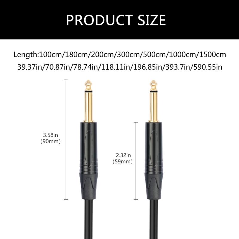 Professional 1/4Inch Instrument Cable For Electric Guitar To Mixing Consoles PVC Instrument Wire Electric Guitar Cable