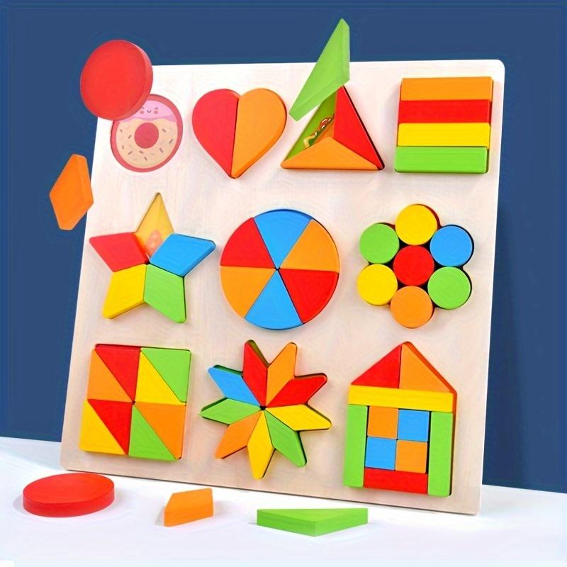 Jouets éducatifs pour enfants, planche d'association cognitive de modélisation de formes géométriques, éveil numérique, puzzle d'apprentissage égal, jouets éducatifs en bois, Noël