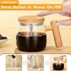 400ml Electric Self-Stirring Mug - High Borosilicate Glass Mixing Cup with Wooden Handle for Coffee, Milk, Protein Powder - Ideal for Home, Office