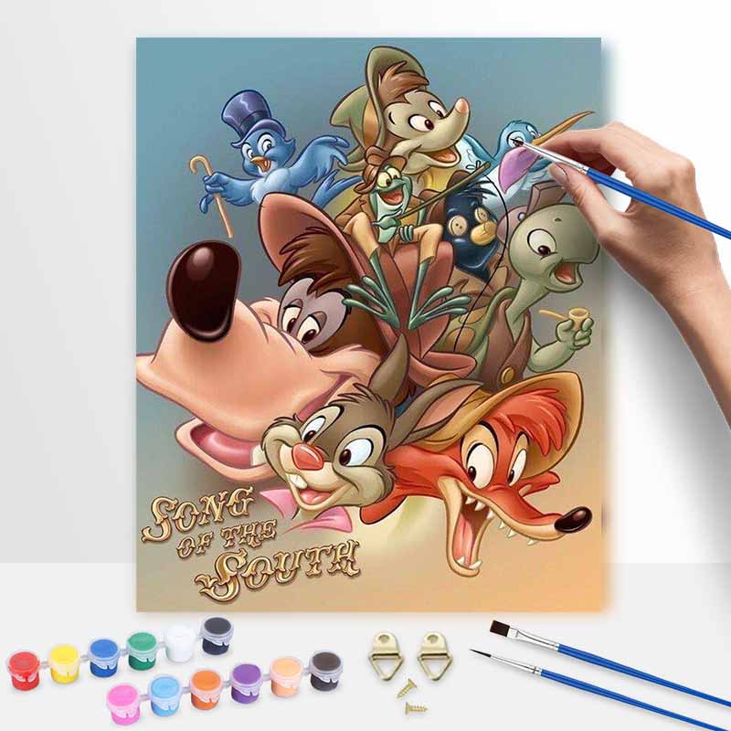 Disney digital oil painting art painting kit manual diy painting for home decorations of Song of the South characters wall art. 20x30cm