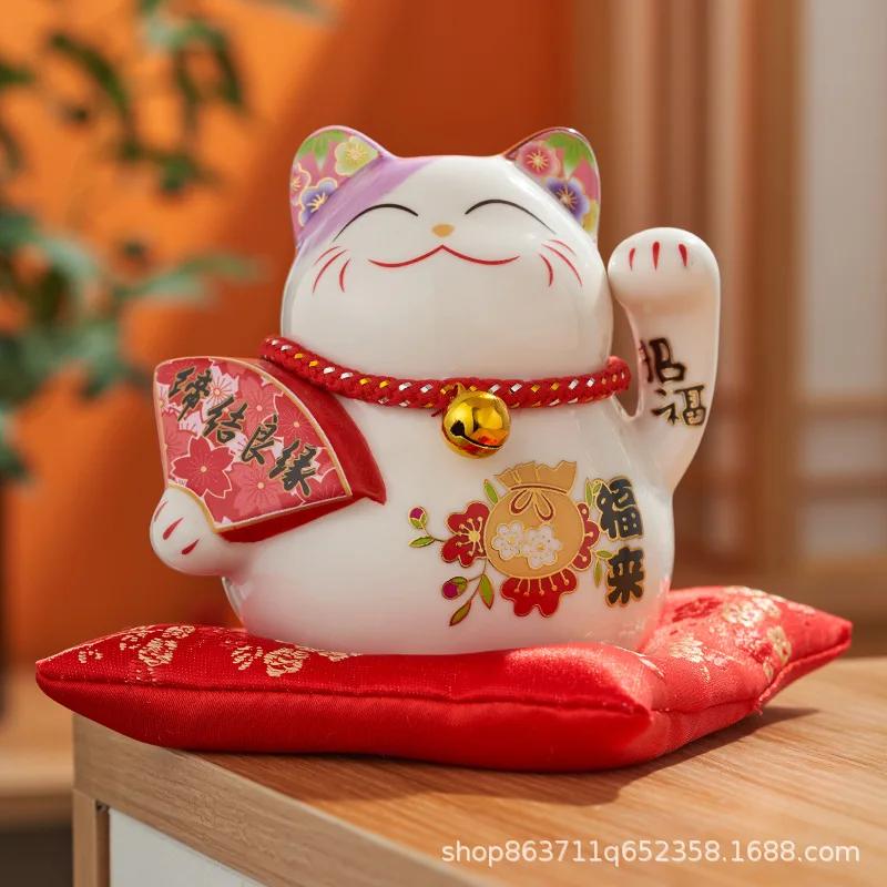 NEU Glückskatze Spardose Kreatives Ornament, Japanische Stil Glückskatze Keramik, Geschenk zur Neueröffnung, Heimdekoration