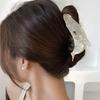 Stylish Acetate Hair Claw Clip Ocean Theme Hair Barrette Feature Marine Life Theme White Blue Ponytail Holder