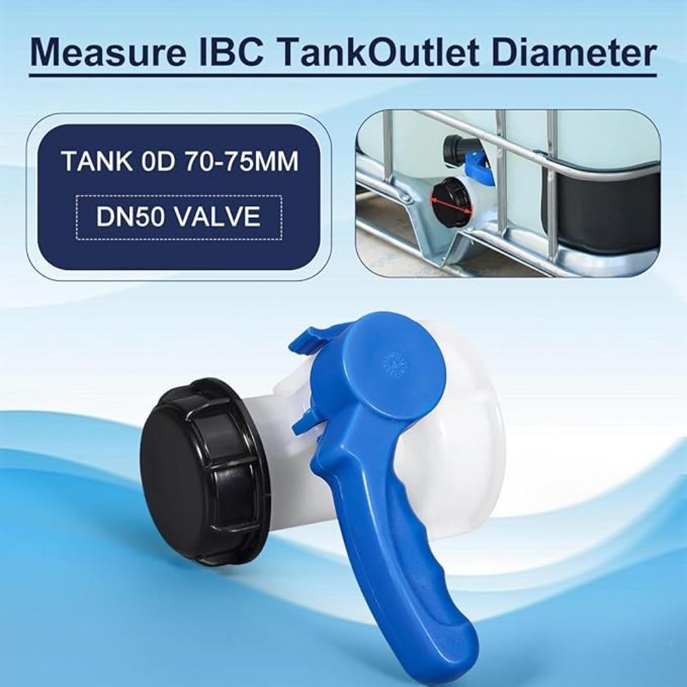 IBC Tank Tap Pipe Connector 1000L Container DN40/DN50 75mm Liters 62mm To Male Export Butterfly Valve Switch Garden Home Tool