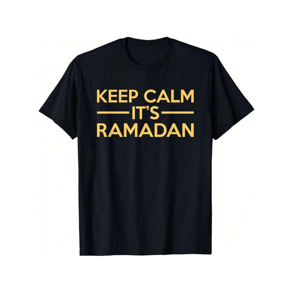 

Men funny pattern T-shirt black with orange text S