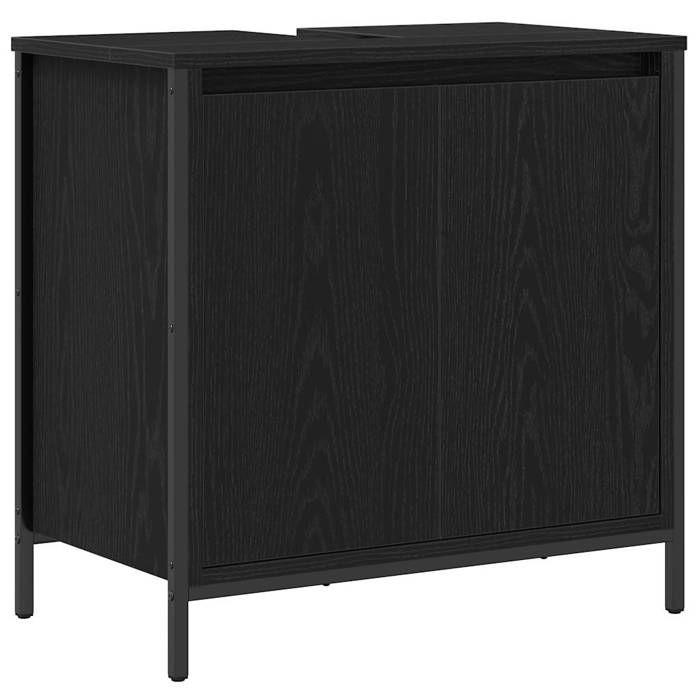 VidaXL Bathroom Vanity Unit Black 60x34.5x60 Cm, Toilet Vanity Unit, Under Sink Cabinet, Floor Cabinet of 861892