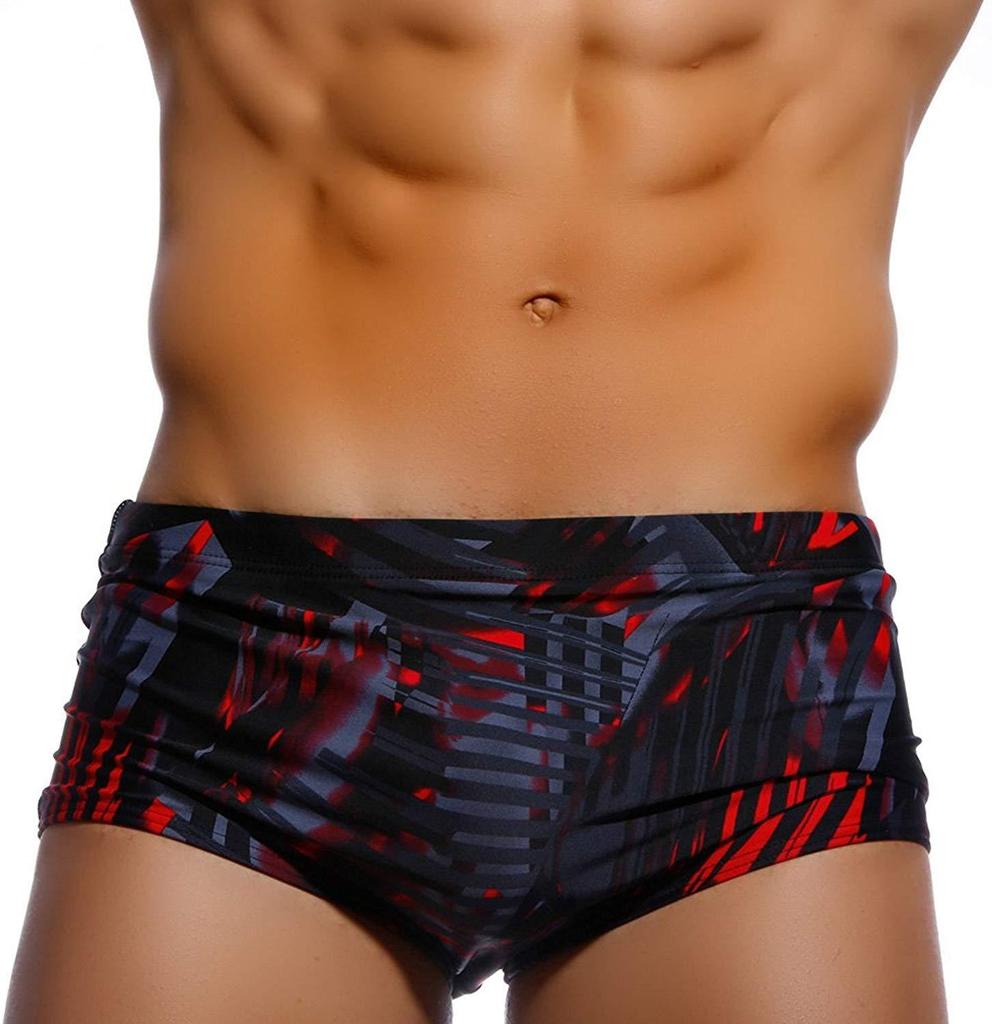 Black Red Phantom Abstract Quick-drying Men's Swimming Boxer