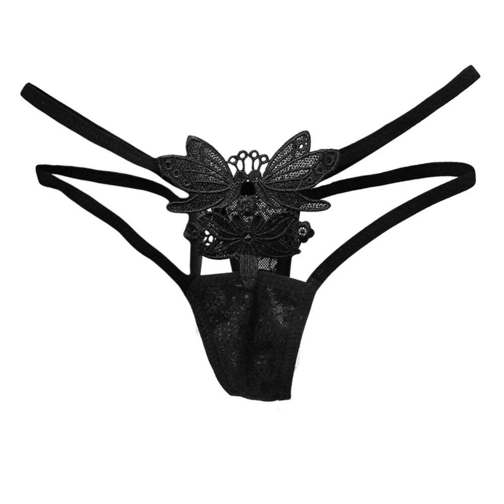 Damen Tangas G-String Unterwäsche Charmanter Tanga Dessous Spitze G-String Slips Schmetterling T-Back Höschen Riemchenhöschen Geschenk zum Valentinstag