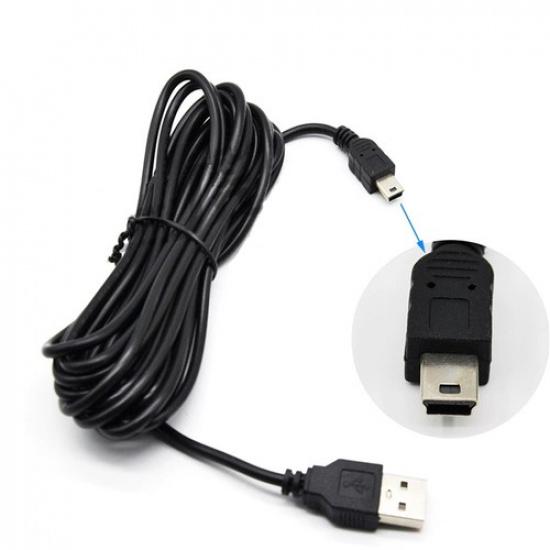 3.5m DVR Power Cable Charger Adapter For Dash Cam Output 5V/2A Mini USB