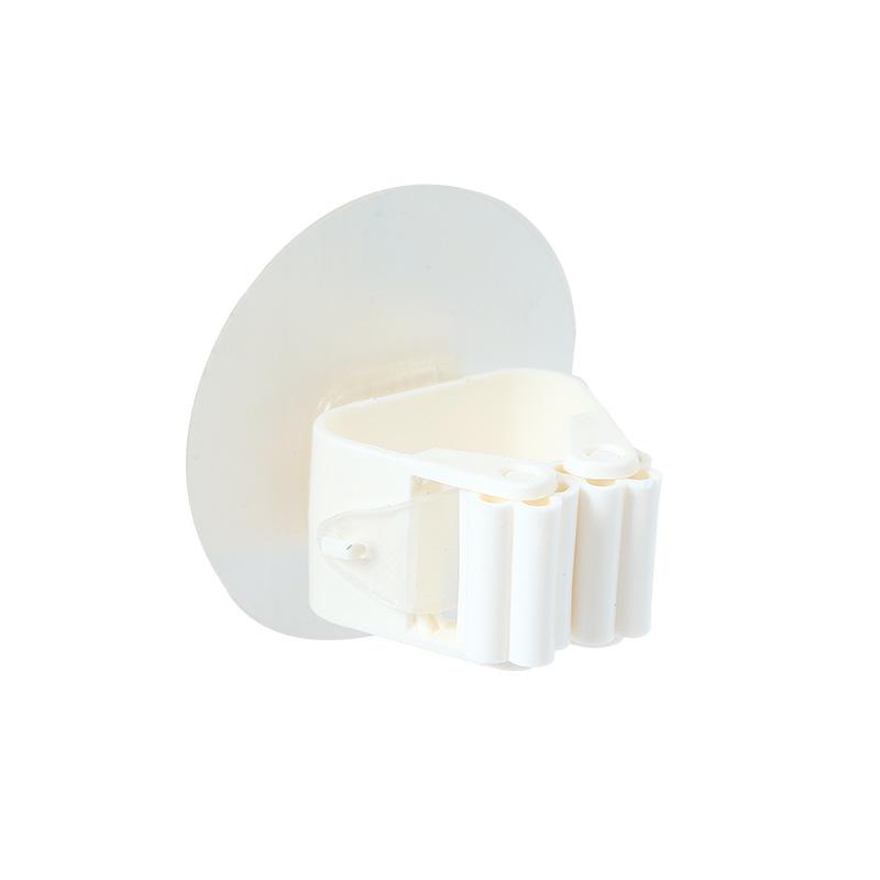 No-Drill Adhesive Mop and Broom Holder - Wall Mount Clip