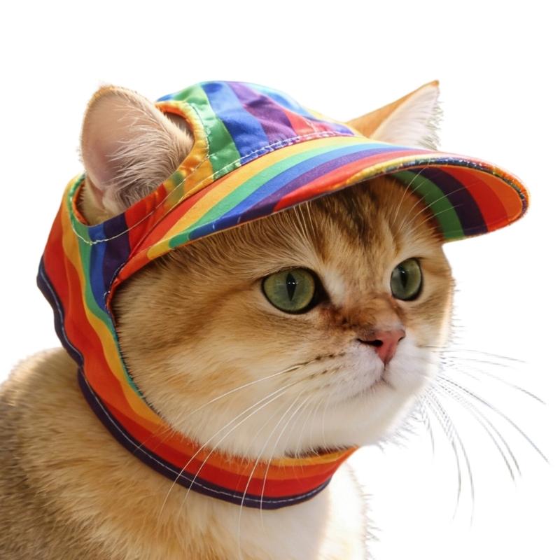 Lovely Dog Bonnet Cap Dogs Sport Accessory Adjustable Breathable Dog Sun Hat with Ear Holes Pet Baseball Cap