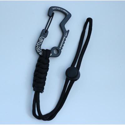 Grenzüberschreitender taktischer Karabiner Rucksackhaken - Notfall Paracord Schlüsselanhänger & Anti-Lost Lanyard für Camping