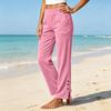 Women's Casual Corduroy Straight Leg Pants Color Button Front