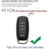 SANRILY Metal Leather 5 Button Key Fob Cover Fit for Nissan Rogue 2024 2023 Pathfinder Versa Kicks Sentra Ariya Keyless Key Holder with Keychain
