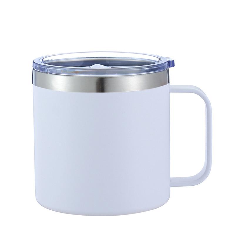 14oz Coffee Mug With Handle Yetys Tumbler Stainless Steel Vacuum Insulated Thermal Beer Cup Travel Thermos with Leakproof Lid