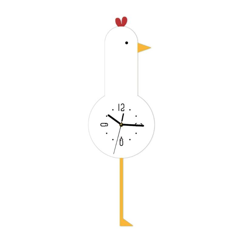 

Durability Acrylic Cartoon Chicken Wall Clock Shatters Proof Safe Acrylic Chicken Wall Clock for Children Room