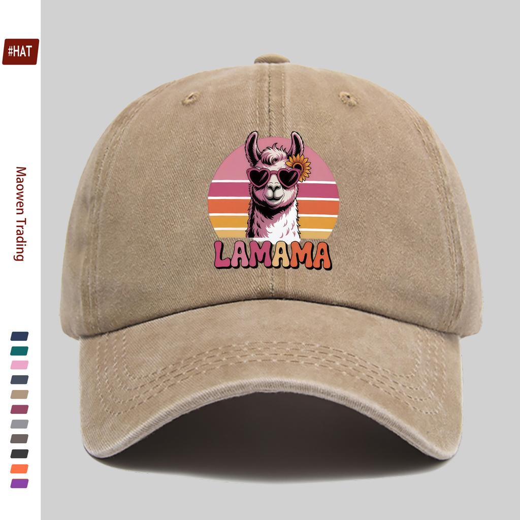 Pc LAMAMA Mode Brille Alpaka Sonnenblumen Muster Baseballkappe Trucker Sonnenhut Bequem Leicht Papa Hut Mama und Papa Strand