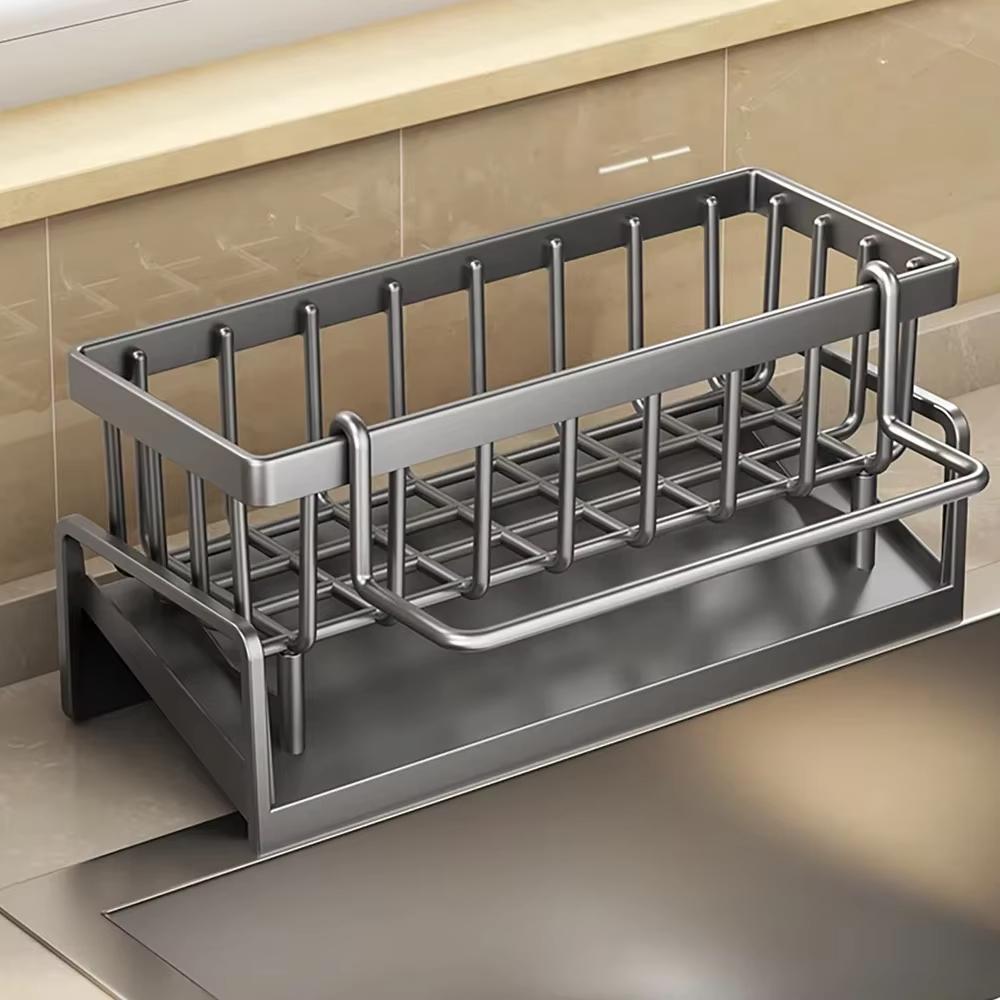 ABS Material Kitchen Draining Rack Dishwashing Liquid Sponge Wipe Arrangement Rack Quick Draining Multi-Purpose Storage Rack