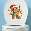 Cartoon Christmas Gingerbread Man Painting Bathroom Toilet Decorative Wall Stickers