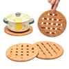 1 Pc Round Bamboo Kitchen Heat Insulation Pads 19.5/15CM Natural Bamboo Mat for Hot Dishes/Pot/Bowl/Teapot/Hot Pot Holders