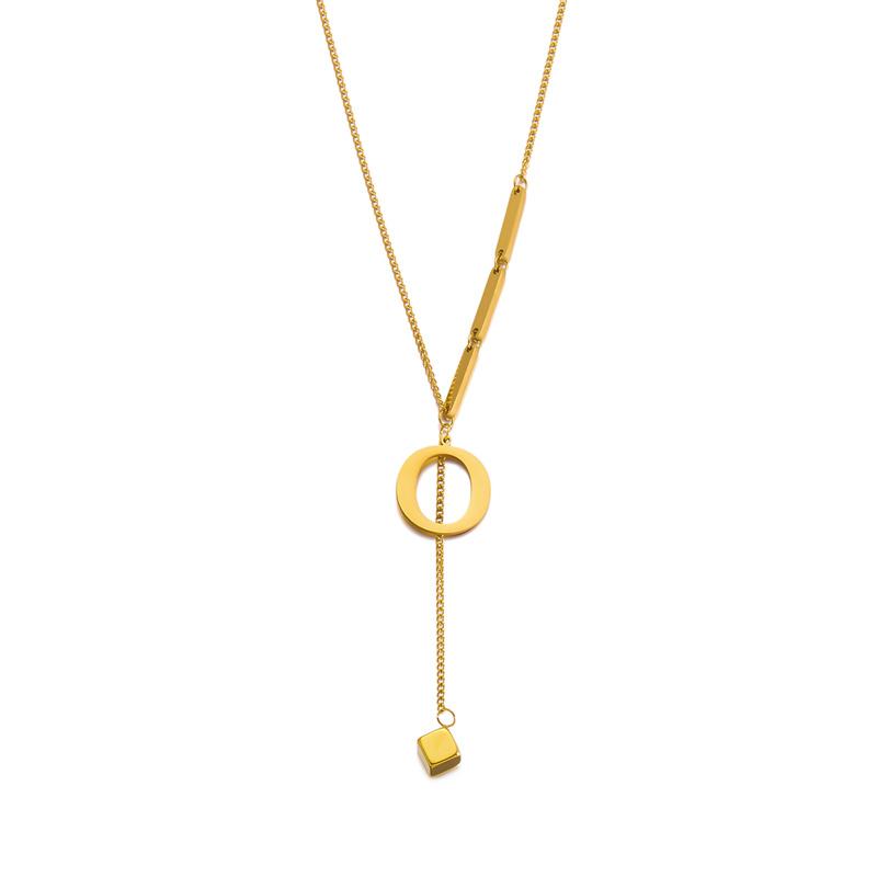 316L Edelstahl A-Z Anfangsbuchstabe Anhänger Halskette für Frauen Kette Alphabet Schlüsselbeinketten Geburtstags Schmuck Geschenk