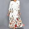 Oversized Female Two Piece Set Floral Sling Dress With Hollow Out Knit Outer Coat