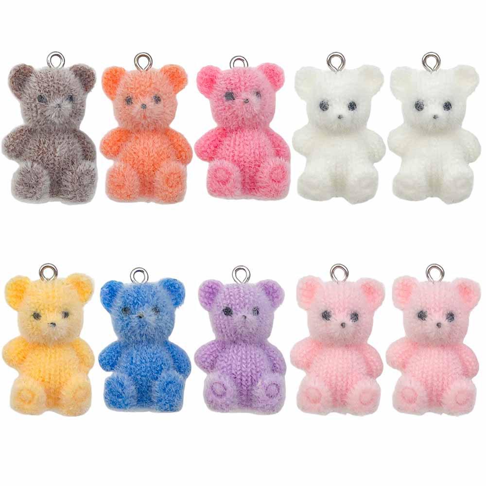 3D Resin Animal Flocked Figurine Ornaments: DIY Keychains, Bag Charms & Phone Lanyards