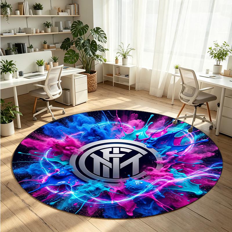 Borussia Dortmund Printed Round Crystal Velvet Rug Soft Non Slip Floor Carpet For Bedroom Holiday Gift