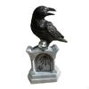 Resin Crow Statue Halloween Tombstone Horror Realistic Decor Raven Perching On for Balcony