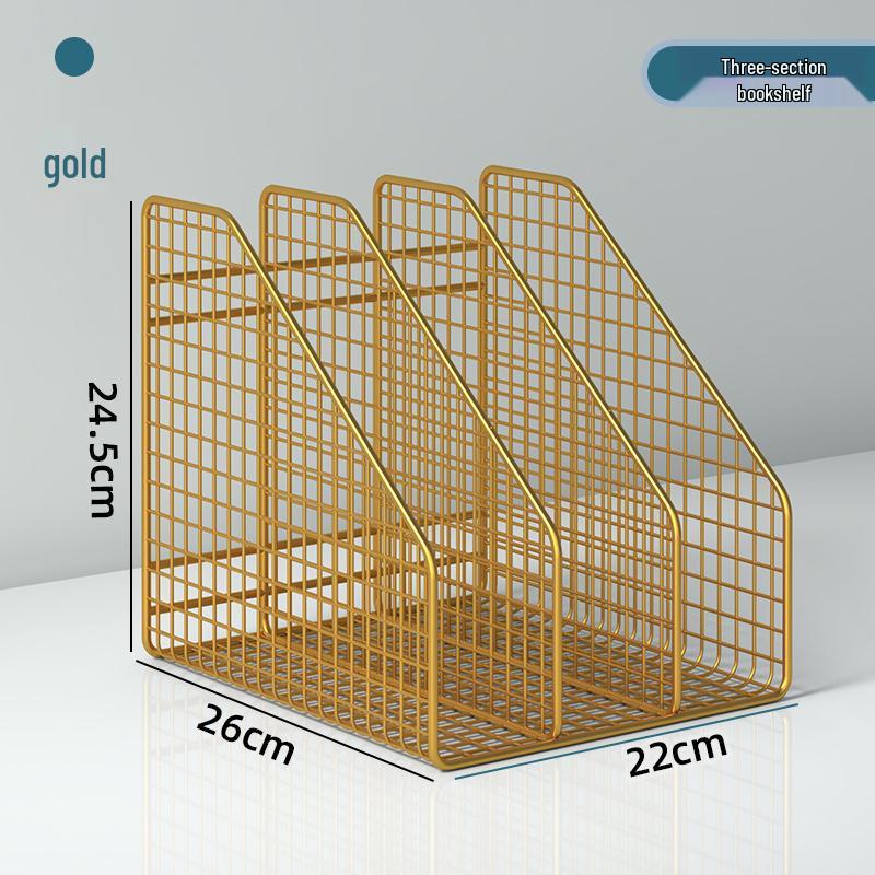 Large Metal Desk Organizer: File Shelf & Storage Box for Office Archives
